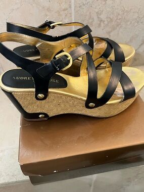 Black Platform sandals with studs
